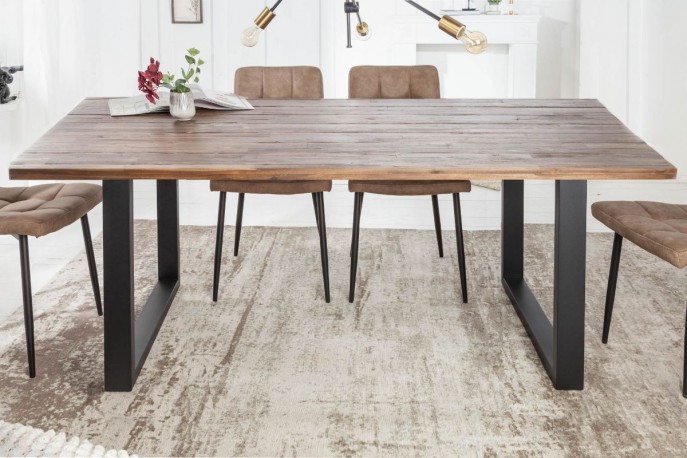Dining table Wotan II 180cm acacia teak gray
