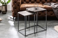 Elements coffee table set of 2 silver black