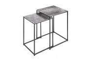 Elements coffee table set of 2 silver black