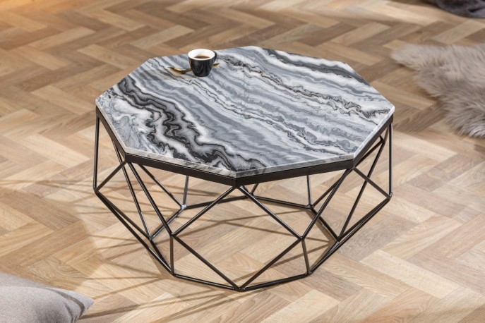 Coffee table Diamond 70cm marble gray