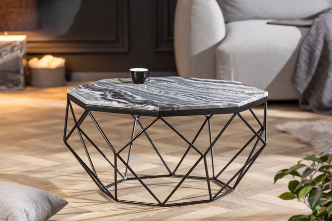 Coffee table Diamond 70cm marble gray 2