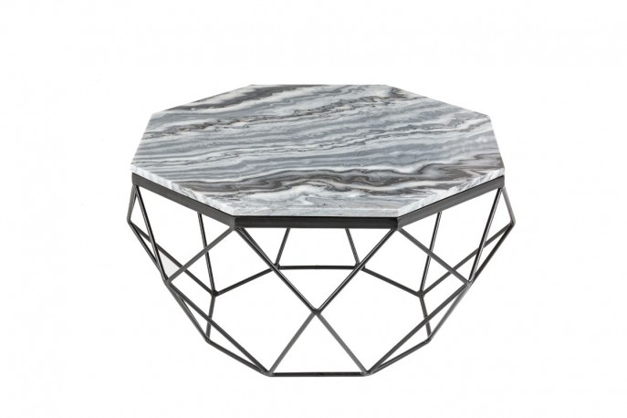 Coffee table Diamond 70cm marble gray