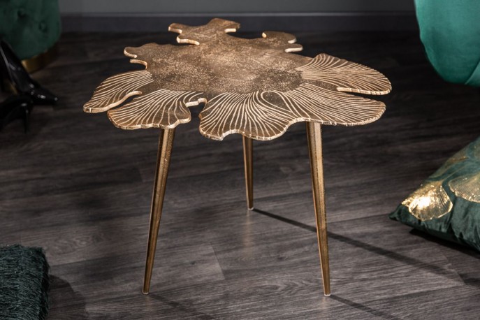 Coffee table Leaf 57cm gold
