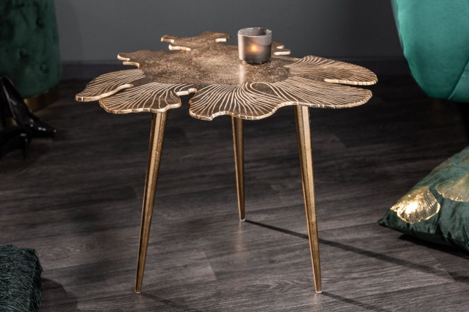 Coffee table Leaf 57cm gold 2