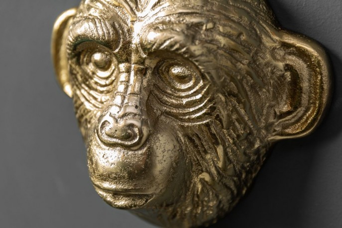 Coat hooks Three Apes set of 3 gold
