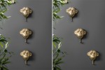 Coat hooks Three Apes set of 3 gold