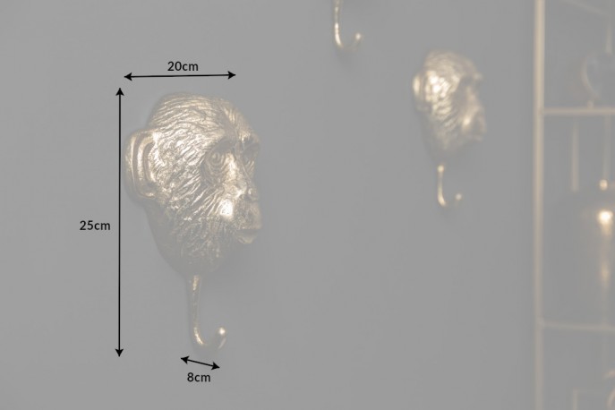 Coat hooks Three Apes set of 3 gold