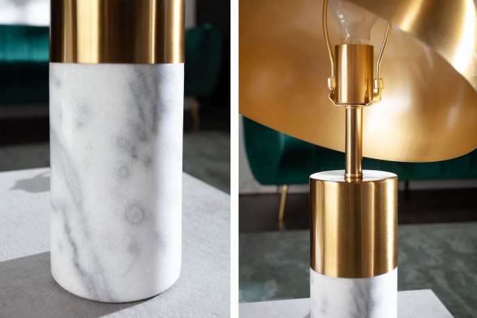 Table lamp Burlesque gold marble white