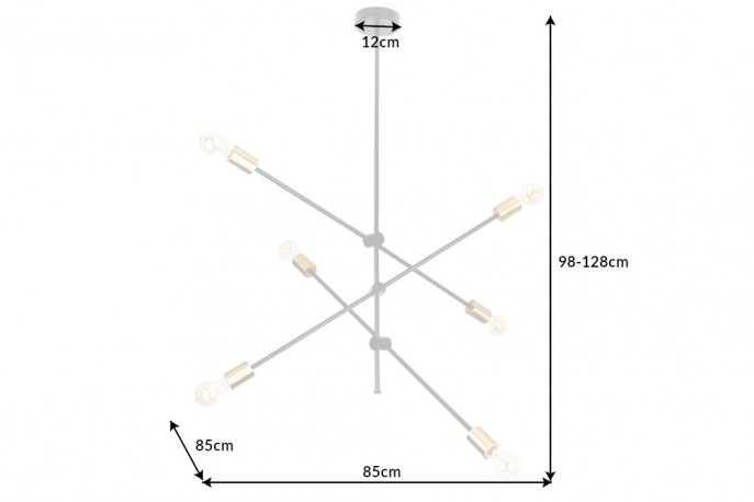 Suspension lamp variation black gold