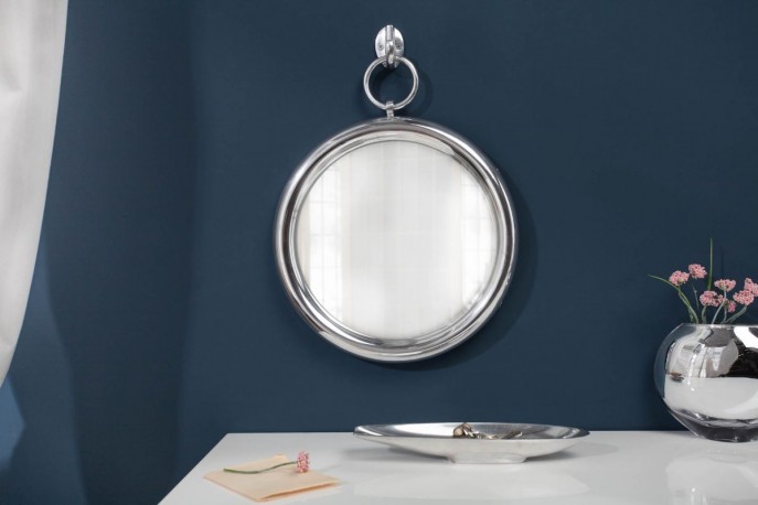 Mirror portrait 30cm round silver