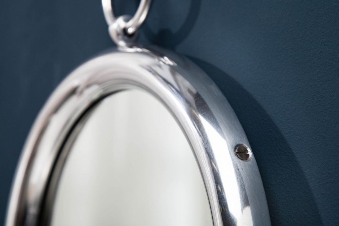 Mirror portrait 30cm round silver