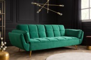 Boutique sofa bed emerald green velvet