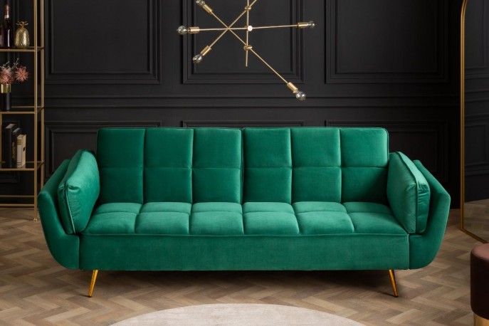 Boutique sofa bed emerald green velvet