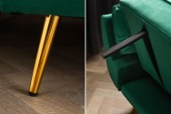 Boutique sofa bed emerald green velvet