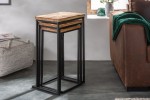 Side table Industrial set of 3 Mango