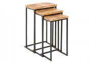 Side table Industrial set of 3 Mango