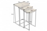 Side table Industrial set of 3 Mango