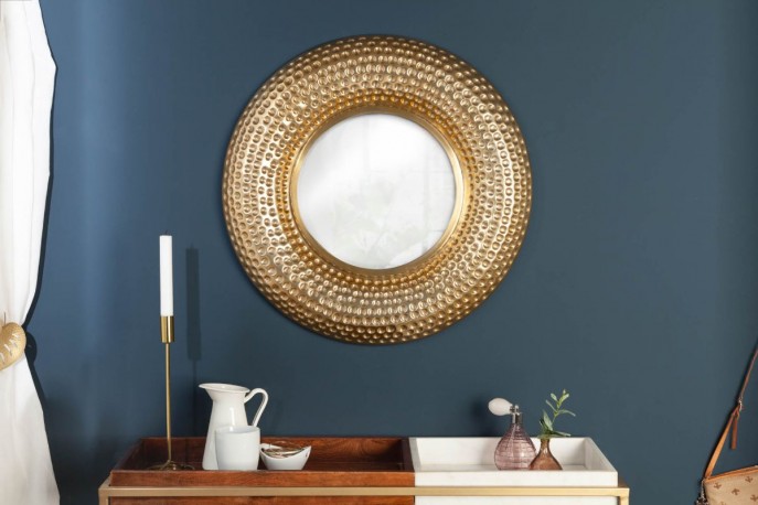 BAGDAD - rund spegel 60cm guld