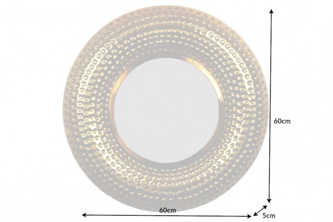 BAGDAD - rund spegel 60cm guld