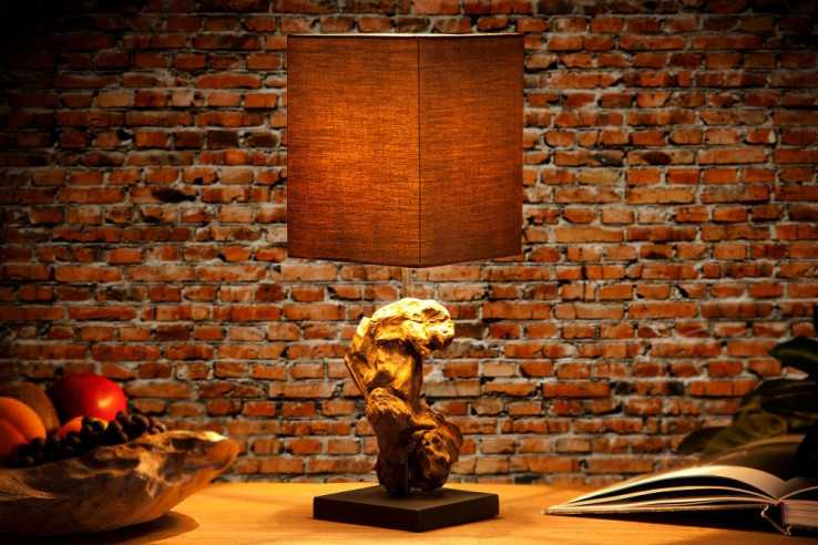 Tischleuchte aus Treibholz Hypnotic braun