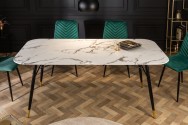 Dining table Paris 180cm glass marble look white