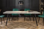 Dining table Paris 180cm glass marble look white