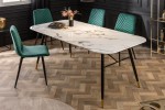 Dining table Paris 180cm glass marble look white