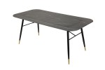 Dining table Paris 180cm glass marble look black