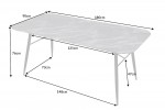 Dining table Paris 180cm glass marble look gray