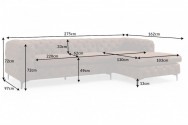 ESPELMA - 275cm hörnsoffa i modern barock stil antikbrunt