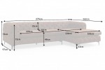 ESPELMA - 275cm hörnsoffa i modern barock stil antikbrunt