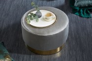 Modern baroque stool 55cm gray gold