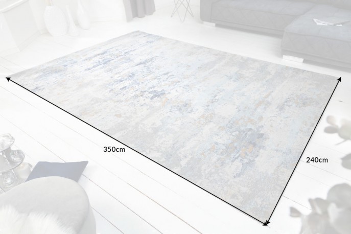 Carpet abstract 350x240cm gray blue