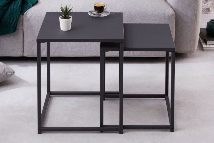 Side table Dura Steel set of 2 black metal