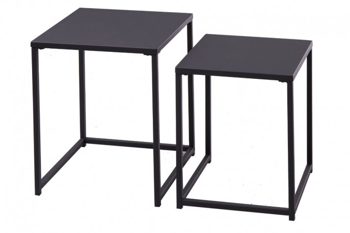 Side table Dura Steel set of 2 black metal