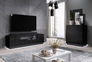 REX - 184 cm TV-bänk i svart högglans