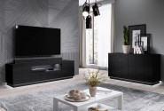REX - 184 cm TV-bänk i svart högglans