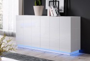 REX - 138 cm skänk i vit högglans