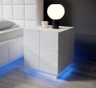 REX -  46 cm sängbord i vit högglans