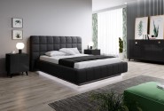 REJA bedside table black gloss + black legs