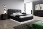 REJA bedside table black gloss + black legs