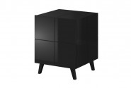 REJA bedside table black gloss + black legs