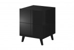 REJA bedside table black gloss + black legs