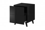REJA bedside table black gloss + black legs