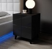 REJA bedside table black gloss + black legs