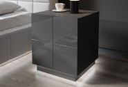 REX -  46 cm sängbord i grafitfärgad högglans