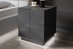 REX - 46 cm sängbord i grafitfärgad högglans
