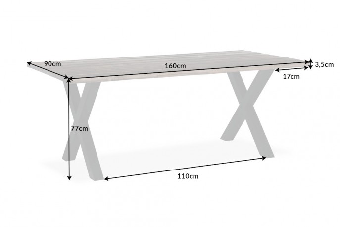 Dining table Genesis Vintage 160cm acacia brown