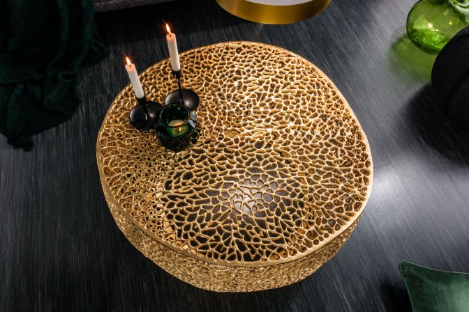 Coffee table Leaf 80cm gold 2