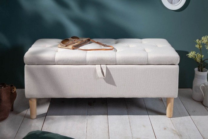 CASANDRA - 100cm lådbänk i beige